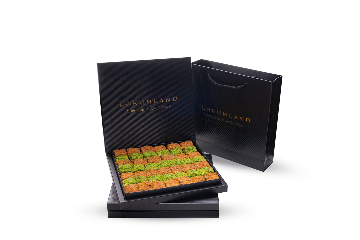 Büyük Kutu Hediyelik Fıstıklı & Lotuslu Baklava Lokum