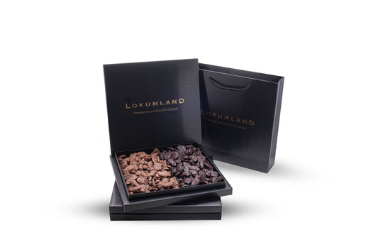 Büyük Kutu Hediyelik Bitter & Sütlü Çikolata Badem Batırma