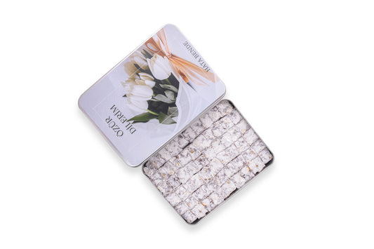 Özür Dileme Hediyesi Metal Kutu Çifte Kavrulmuş Fıstıklı Lokum