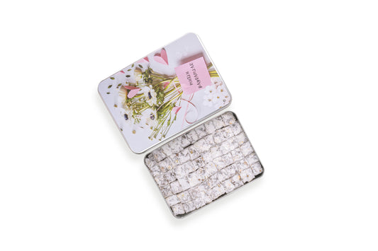 Bayram Hediyesi Metal Kutu Çifte Kavrulmuş Fıstıklı Lokum