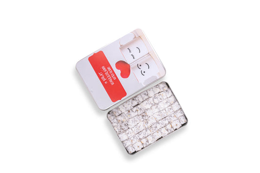 Sevgililer Günü Hediyesi Metal Kutu Çifte Kavrulmuş Fıstıklı Lokum