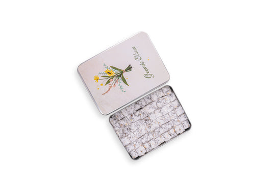 Geçmiş Olsun Hediyesi Metal Kutu Çifte Kavrulmuş Fıstıklı Lokum