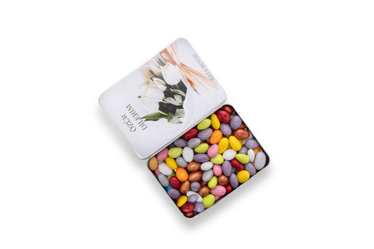 Özür Dileme Hediyesi Metal Kutu Karışık Renkli Badem Draje