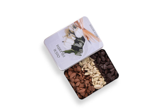 Özür Dileme Hediyesi Metal Kutu Karışık Çikolata Badem Batırma