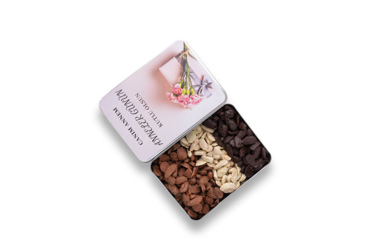 Anneler Günü Hediyesi Metal Kutu Karışık Çikolata Badem Batırma