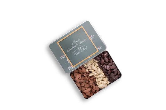 Öğretmen Günü Hediyesi Metal Kutu Karışık Çikolata Badem Batırma
