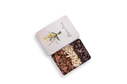 Geçmiş Olsun Hediyesi Metal Kutu Karışık Çikolata Badem Batırma