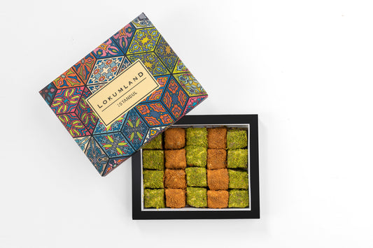 fıstıklı ve lotuslu baklava lokum